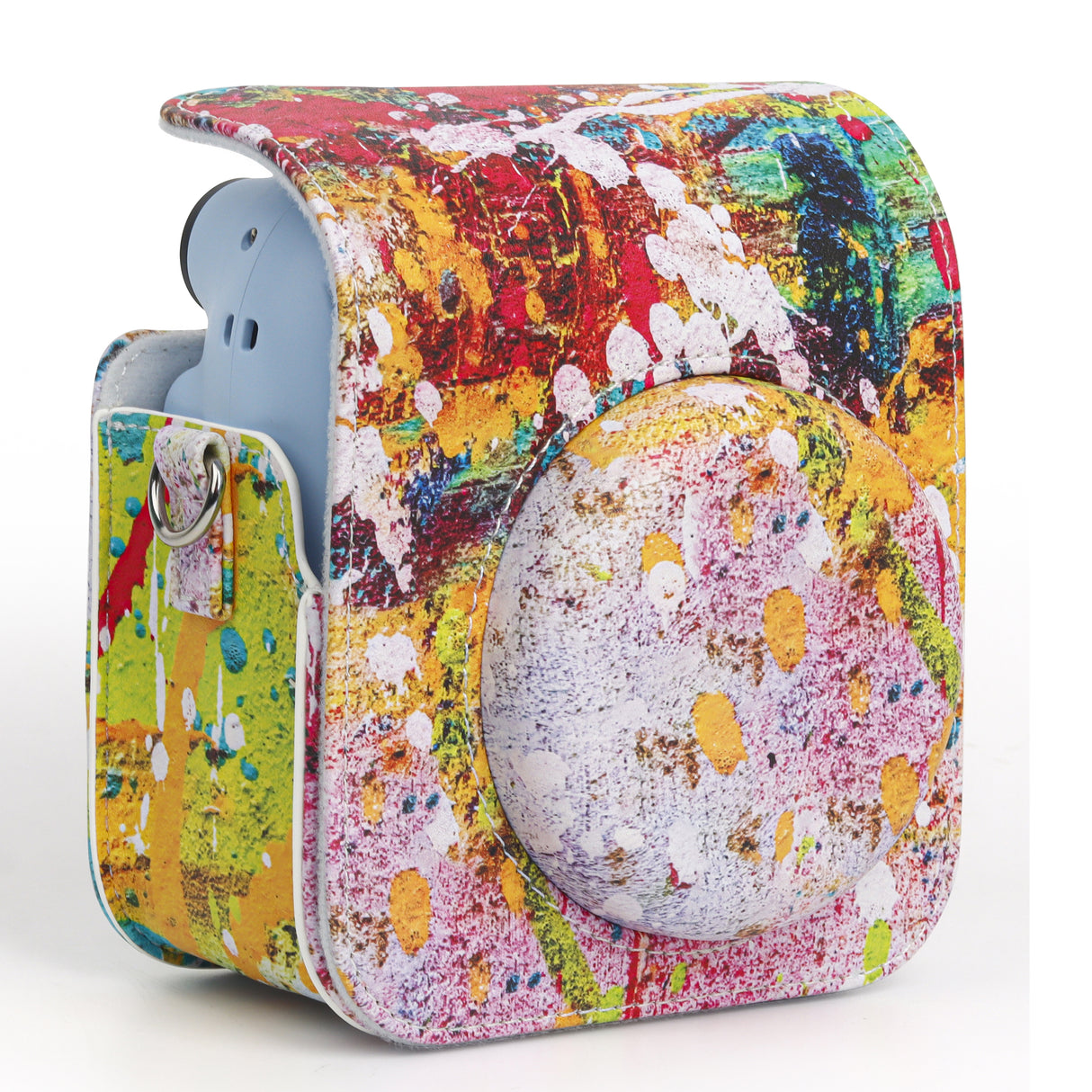 ZIKKON Instax Mini 12 Protective Camera Case PU Leather Carrying Bag_Abstract oil painting