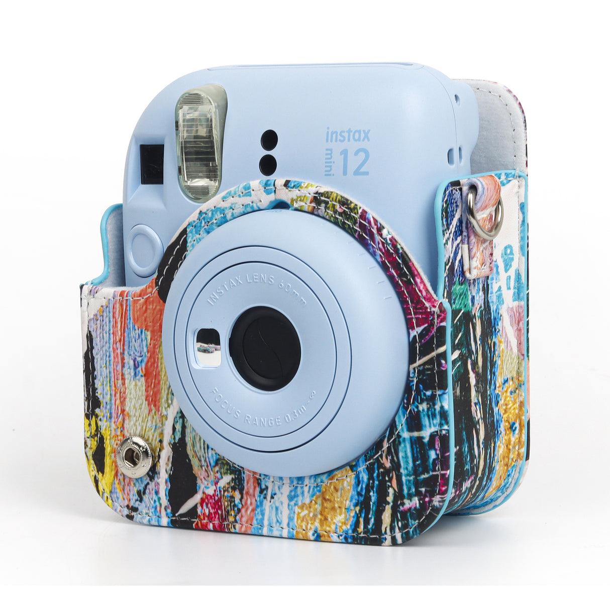 ZIKKON Instax Mini 12 Protective Camera Case PU Leather Carrying Bag_Colorful graffiti