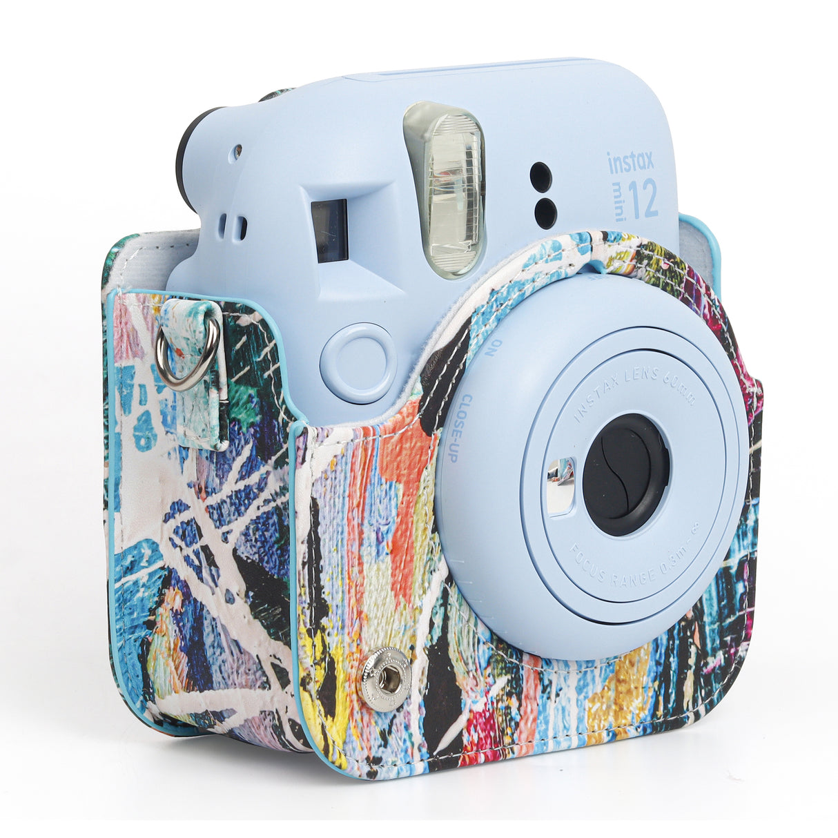 ZIKKON Instax Mini 12 Protective Camera Case PU Leather Carrying Bag_Colorful graffiti