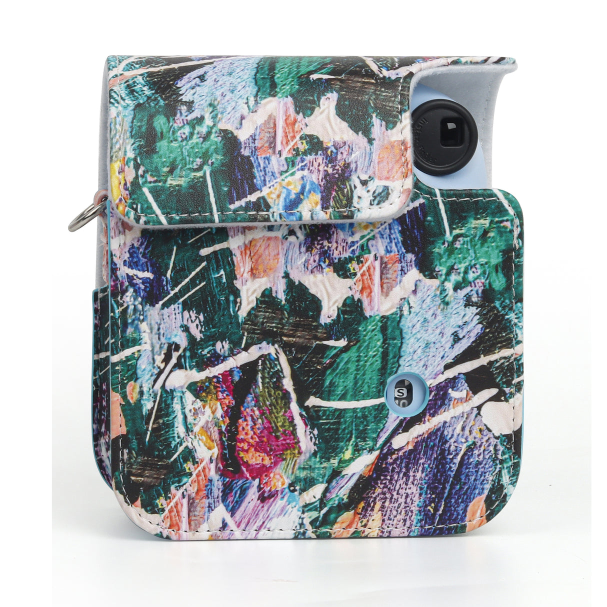 ZIKKON Instax Mini 12 Protective Camera Case PU Leather Carrying Bag_Colorful graffiti