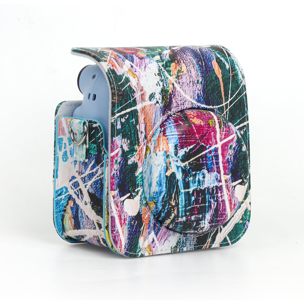 ZIKKON Instax Mini 12 Protective Camera Case PU Leather Carrying Bag_Colorful graffiti