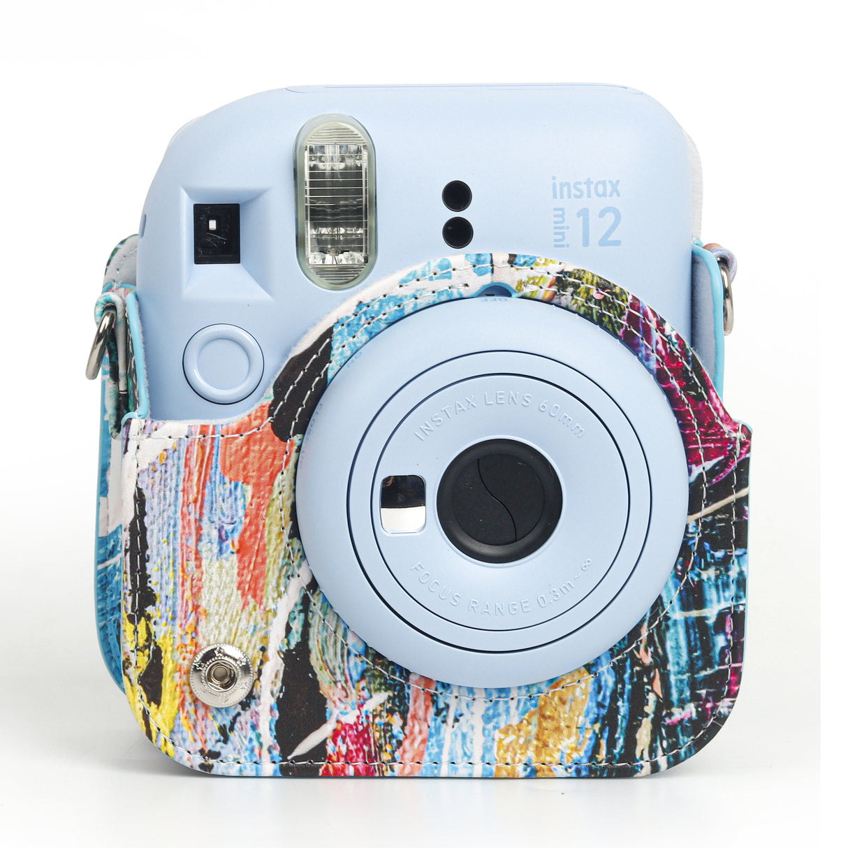 ZIKKON Instax Mini 12 Protective Camera Case PU Leather Carrying Bag_Colorful graffiti