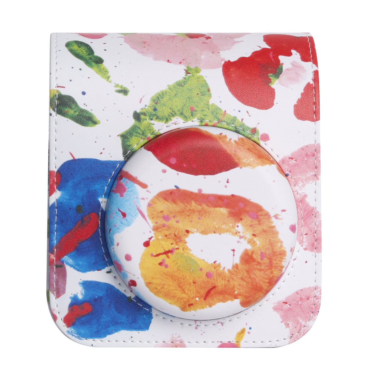 ZIKKON Instax Mini 12 Protective Camera Case PU Leather Carrying Bag_Palm printed watercolor