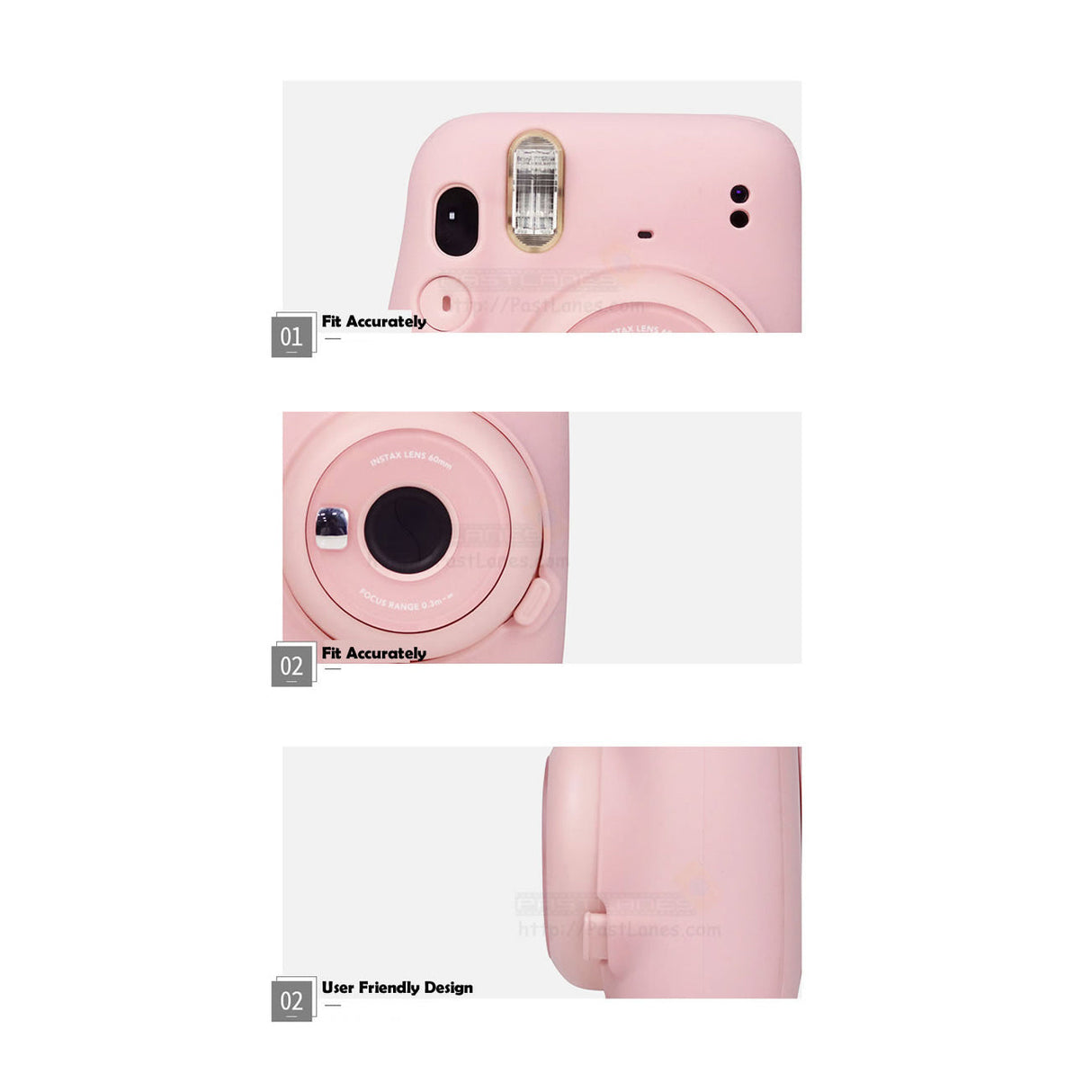 ZIKKON Protective Silicone Case for Fuji-Film Insta-x Instant Mini 11 Camera_Blush Pink