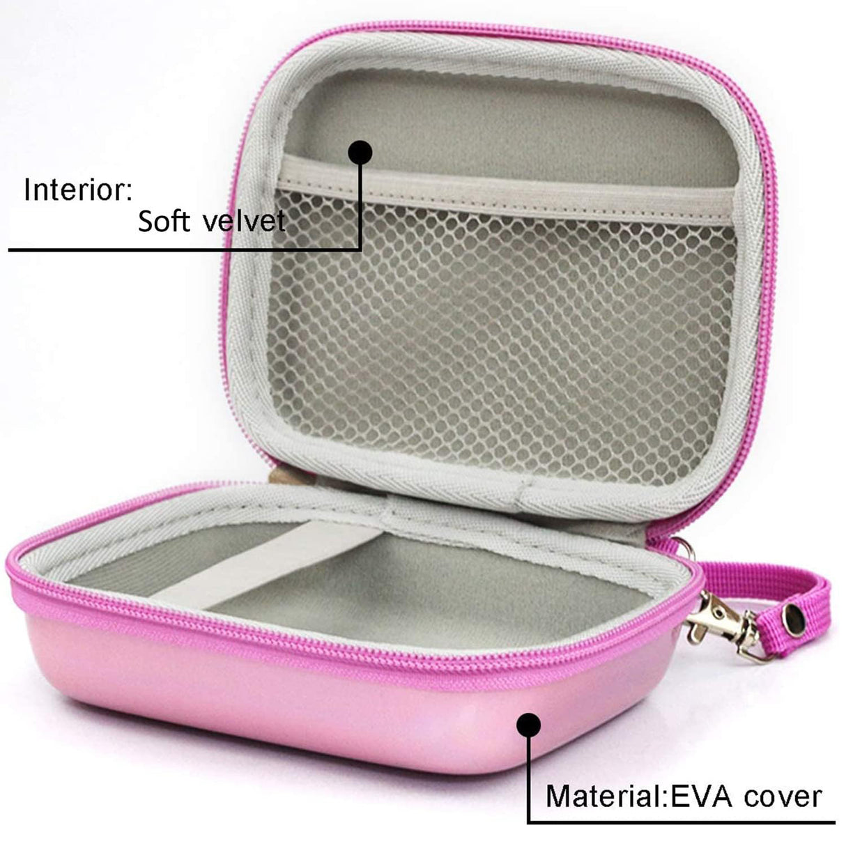 ZIKKON Instax mini EVA Case For Instax Mini Link, Link2, Liplay, EVO (Iridescent pink)