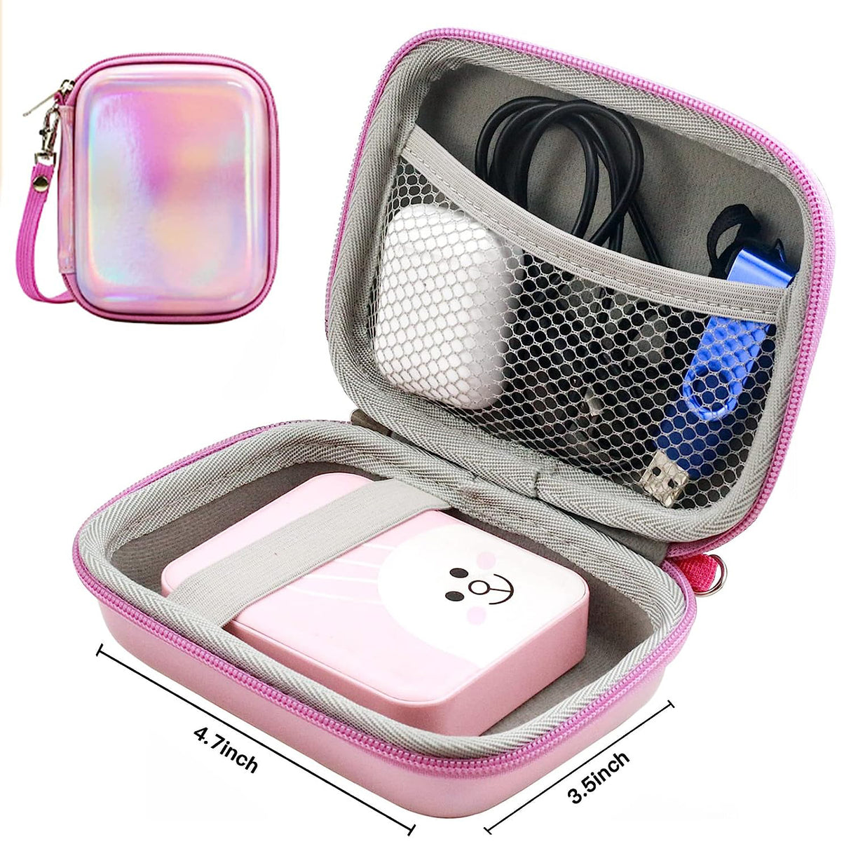 ZIKKON Instax mini EVA Case For Instax Mini Link, Link2, Liplay, EVO (Iridescent pink)