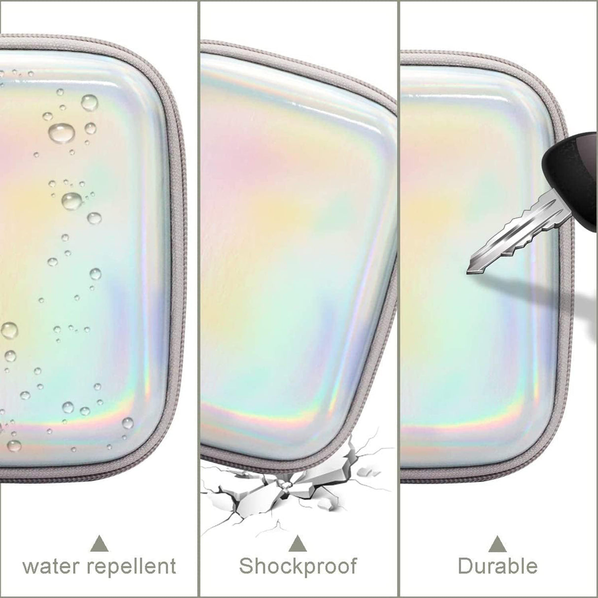 ZIKKON Instax mini EVA Case For Instax Mini Link, Link2, Liplay, EVO (Iridescent-silver)