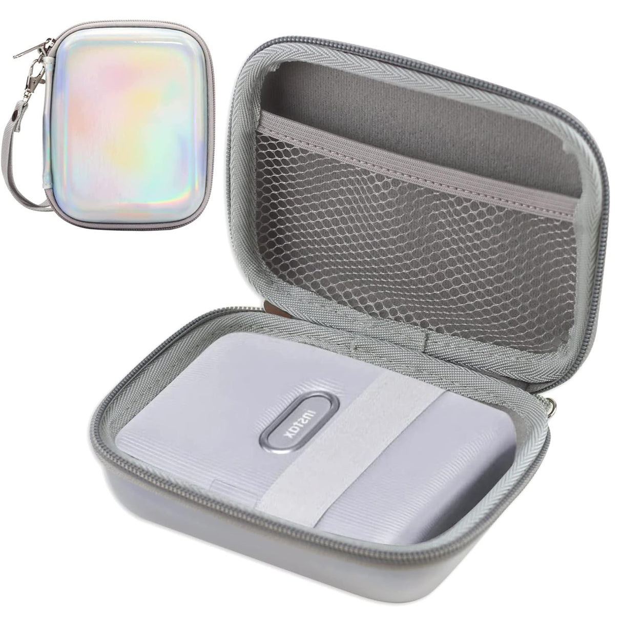 ZIKKON Instax mini EVA Case For Instax Mini Link, Link2, Liplay, EVO (Iridescent-silver)