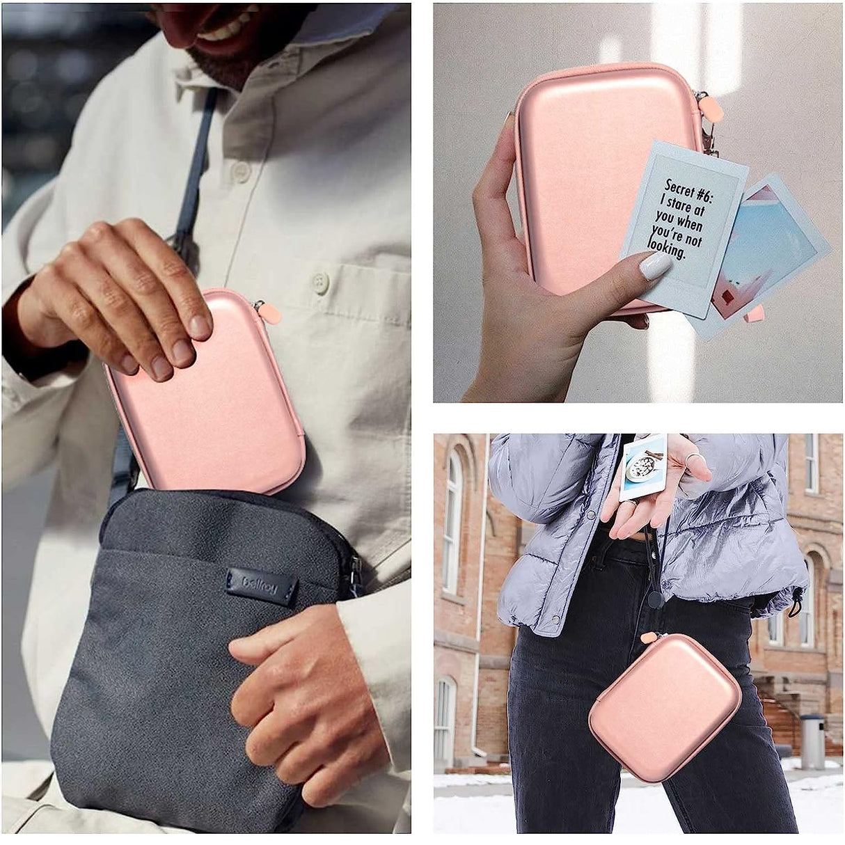 ZIKKON Instax mini EVA Case for Instax Mini Link, Link3, Liplay, EVO (Blush Gold)