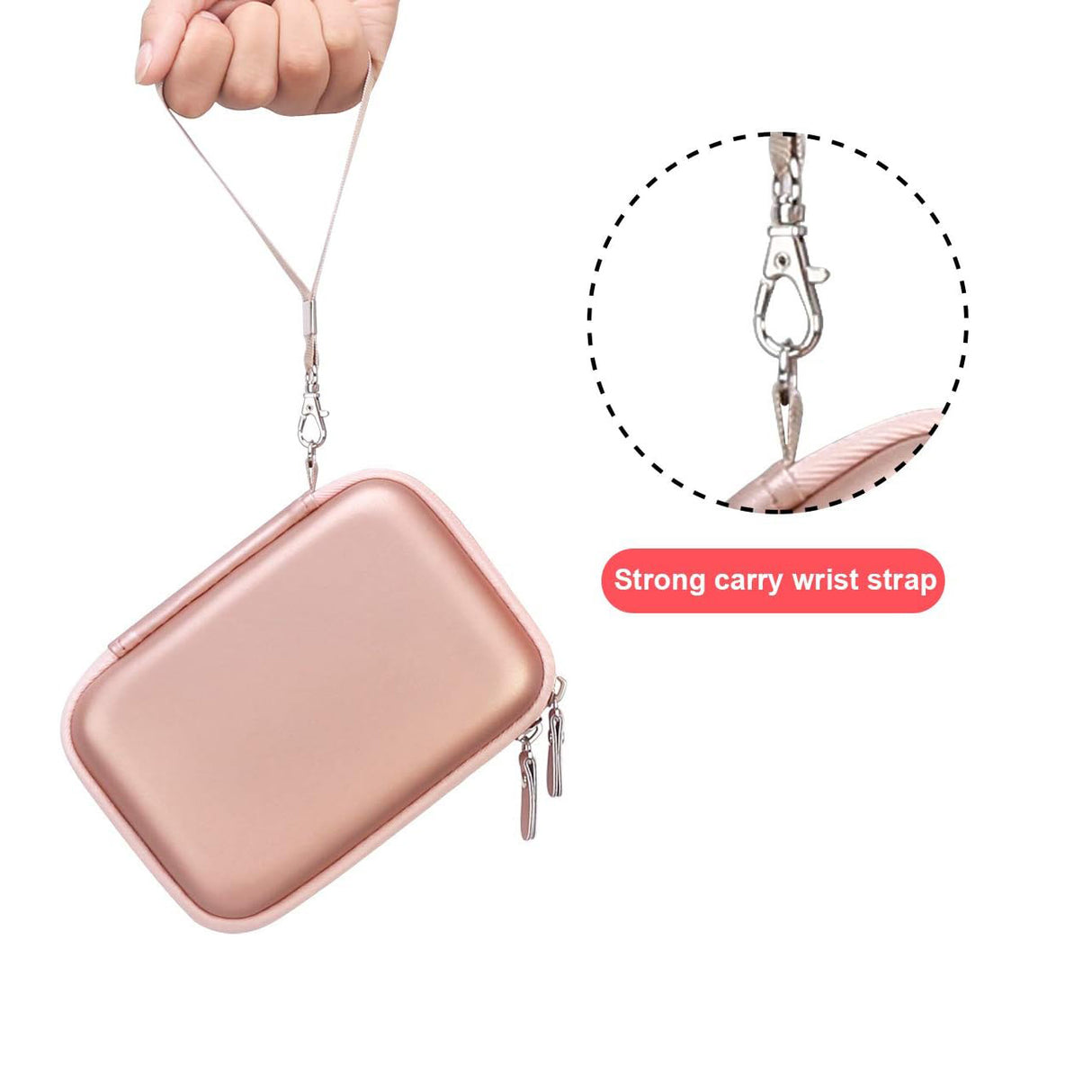 ZIKKON Instax mini EVA Case for Instax Mini Link, Link3, Liplay, EVO (Blush Gold)