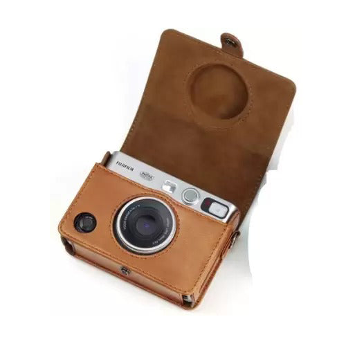 ZIKKON Instax mini Evo Camera PU Leather Case Bag (Brown)