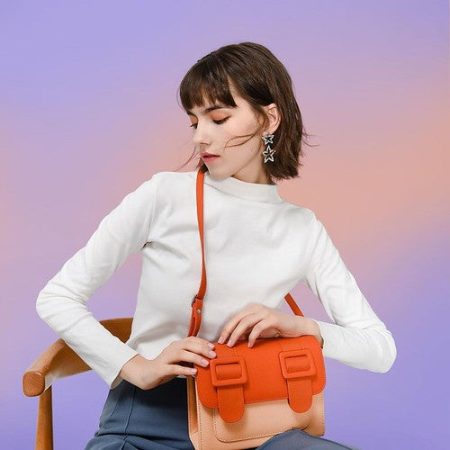 ZIKKON Instax universal Macaron style Message Crossbody Bag for Fujiflim Instant Camera Digital camera shoulder bag (Orange)