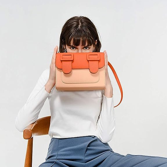 ZIKKON Instax universal Macaron style Message Crossbody Bag for Fujiflim Instant Camera Digital camera shoulder bag (Orange)