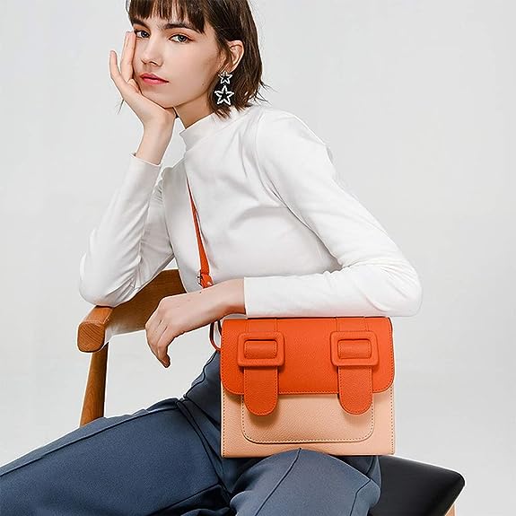 ZIKKON Instax universal Macaron style Message Crossbody Bag for Fujiflim Instant Camera Digital camera shoulder bag (Orange)