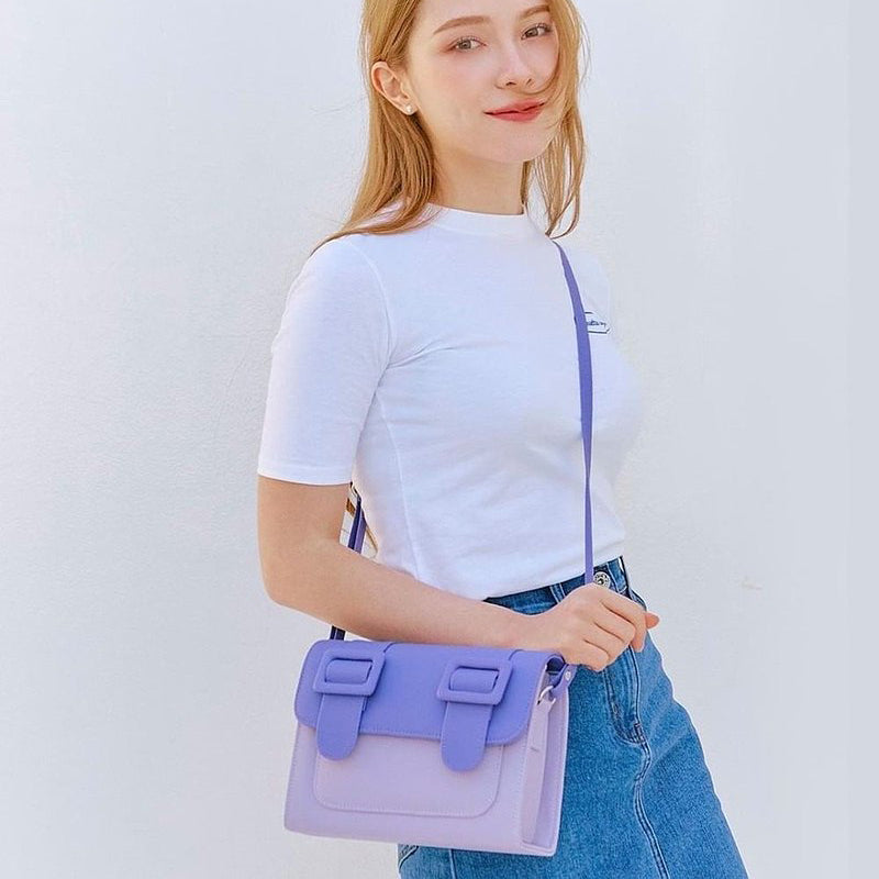 ZIKKON Instax universal Macaron style Message Crossbody Bag for Fujiflim Instant Camera Digital camera shoulder bag (purple)