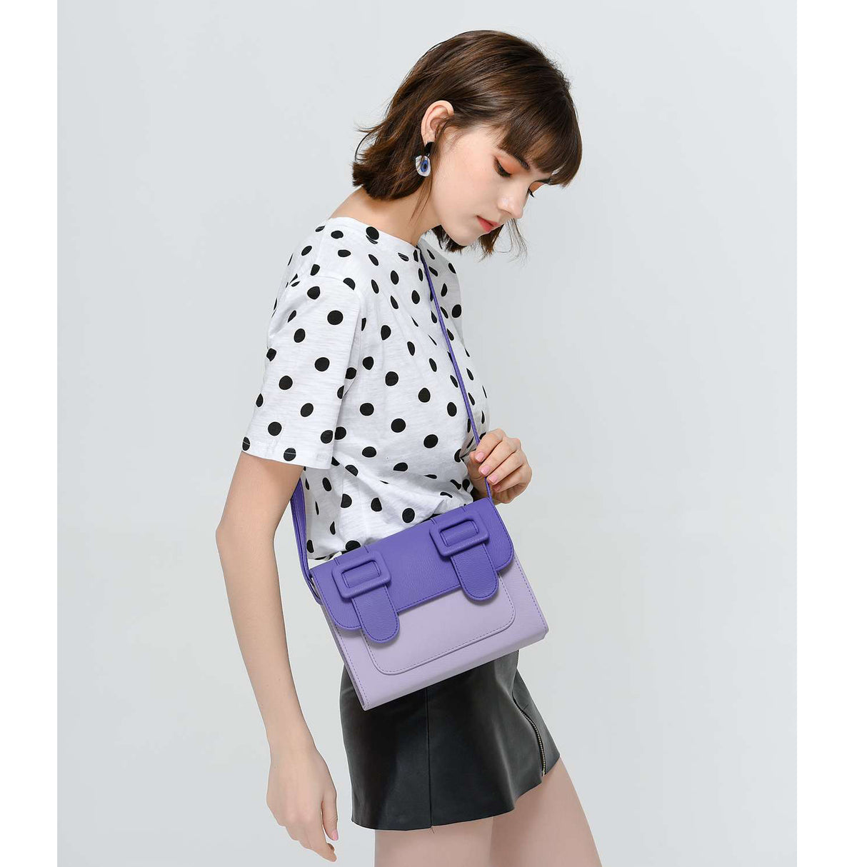 ZIKKON Instax universal Macaron style Message Crossbody Bag for Fujiflim Instant Camera Digital camera shoulder bag (purple)