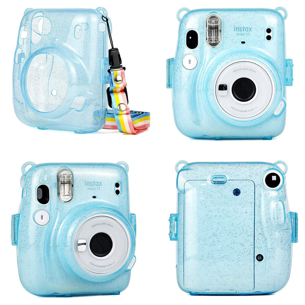 ZIKKON Mini 11 Instax Camera Pouch Bag Glister Case_Blue