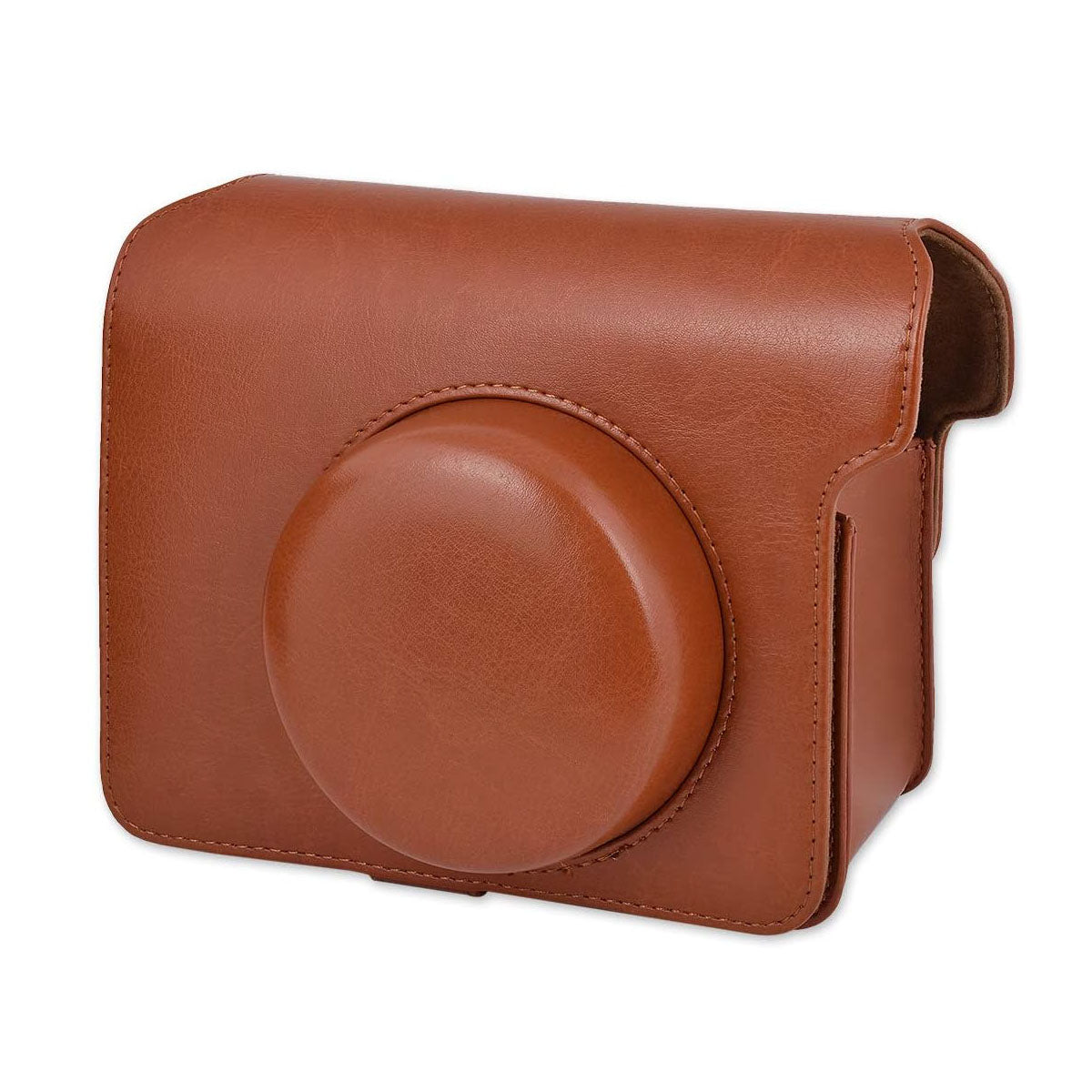 ZIKKON PU Leather Camera Case Compatible with Wide 300 Instant Camera Bag with Shoulder Strap_Brown