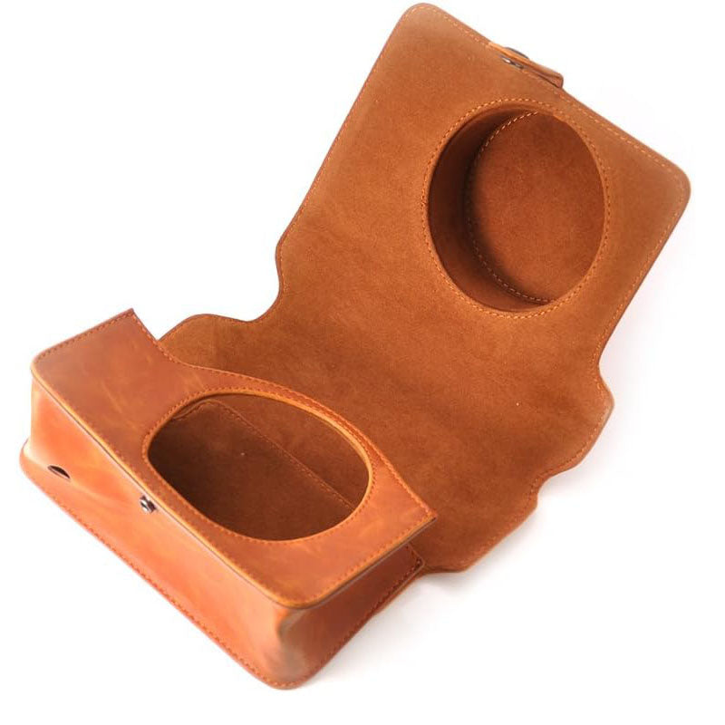 ZIKKON PU Leather Camera Case Compatible with Wide 300 Instant Camera Bag with Shoulder Strap_Brown