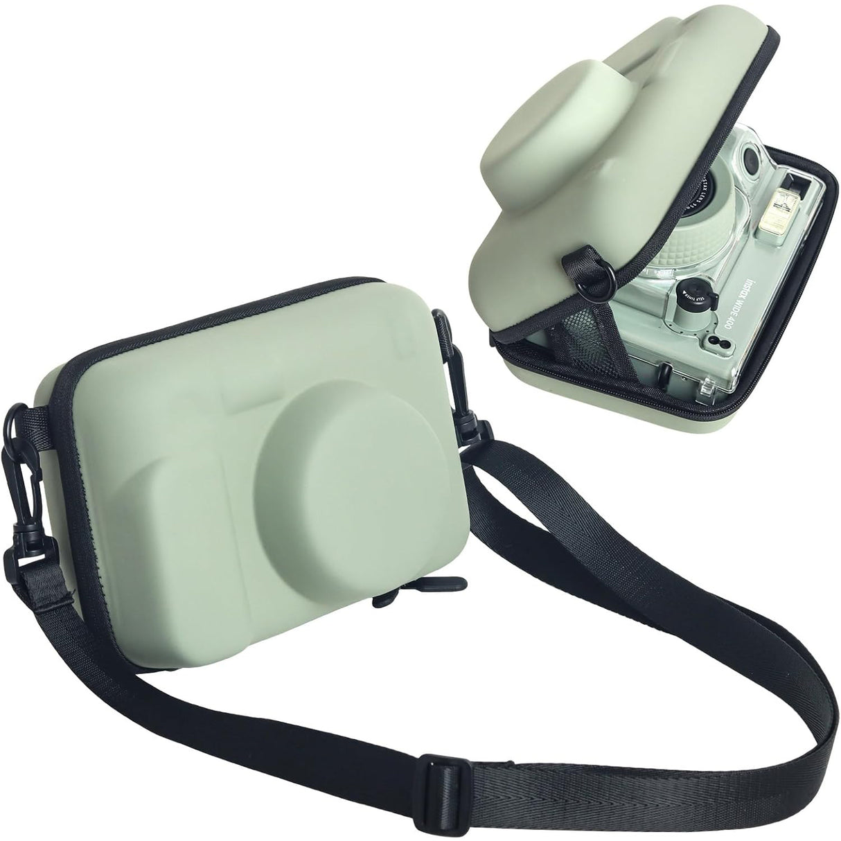 ZIKKON Protective Case for Fujifilm Instax Wide 400/300/210/ Instant Camera, Universal Wide Hard Shell Carrying Case with Removable Adjustable Strap