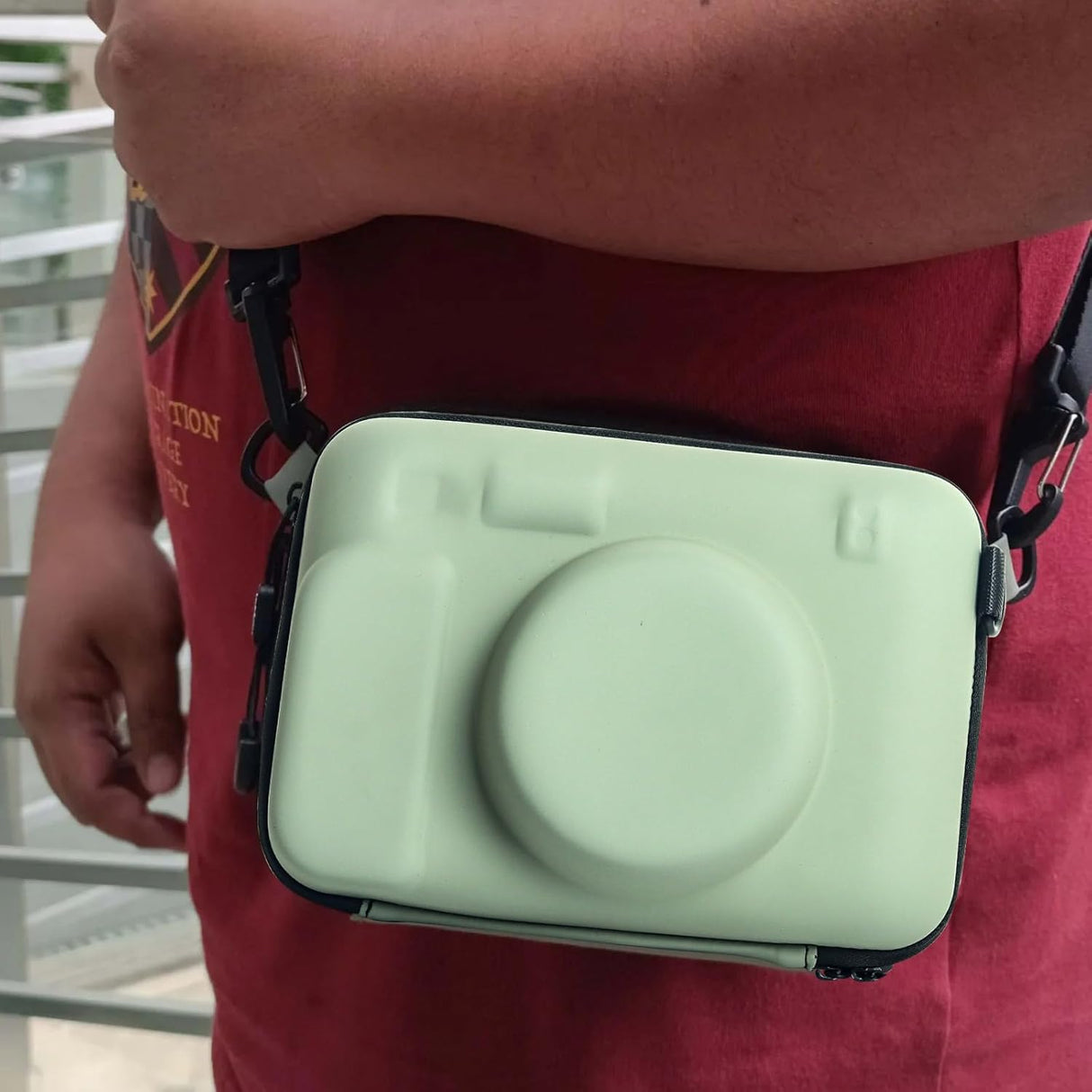 ZIKKON Protective Case for Fujifilm Instax Wide 400/300/210/ Instant Camera, Universal Wide Hard Shell Carrying Case with Removable Adjustable Strap