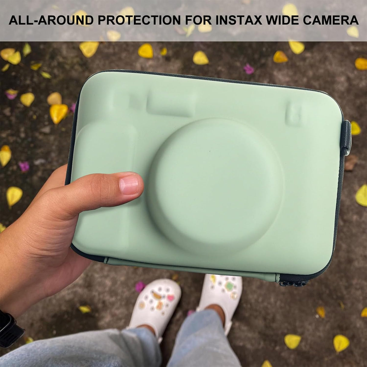 ZIKKON Protective Case for Fujifilm Instax Wide 400/300/210/ Instant Camera, Universal Wide Hard Shell Carrying Case with Removable Adjustable Strap