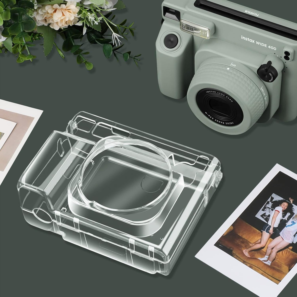 ZIKKON Protective Clear Case for Fujifilm Instax Wide 400 Instant Camera, Clear Cover for Fuji Instax Wide 400 Camera Case, for Instax Wide 400 Case with Shoulder Strap