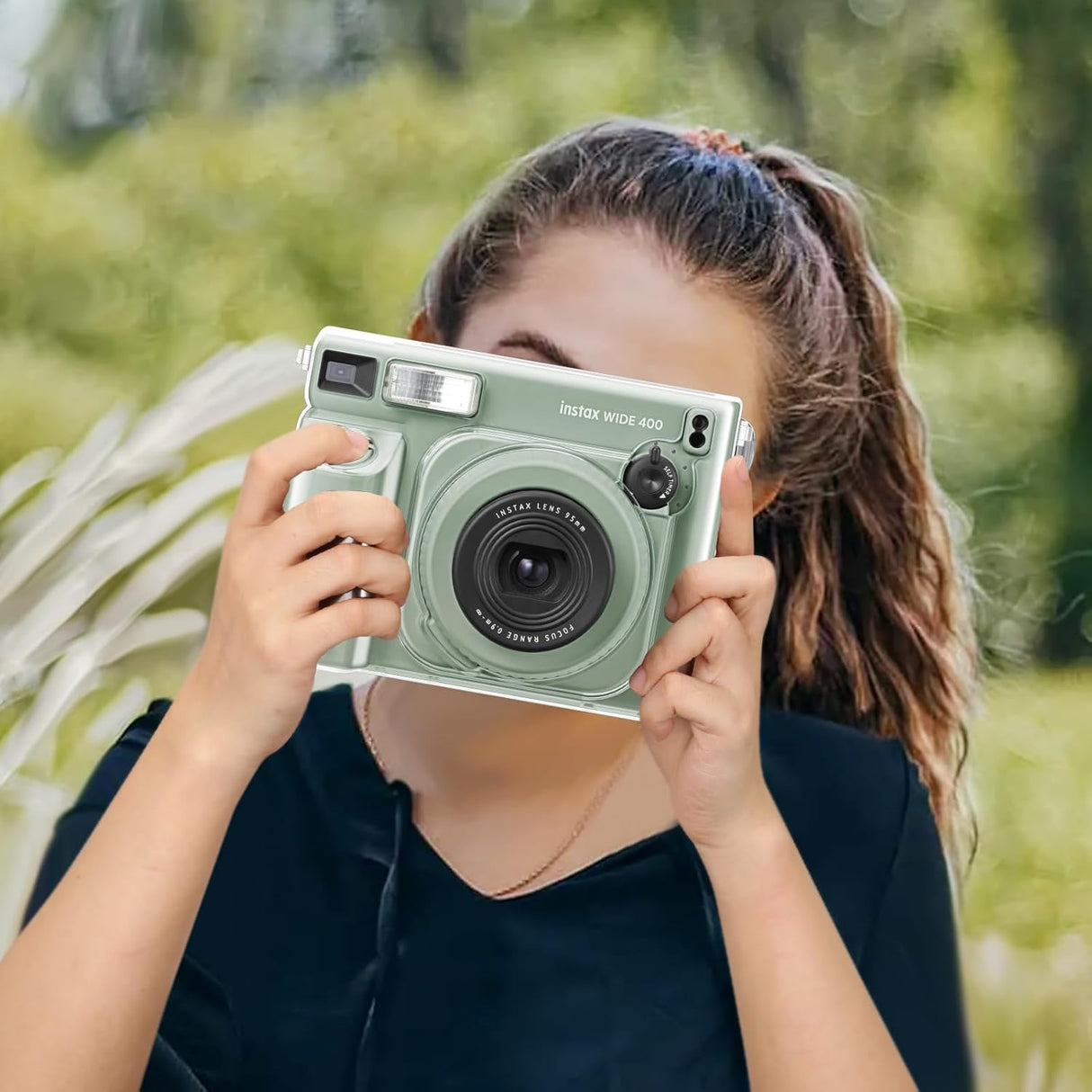 ZIKKON Protective Clear Case for Fujifilm Instax Wide 400 Instant Camera, Clear Cover for Fuji Instax Wide 400 Camera Case, for Instax Wide 400 Case with Shoulder Strap