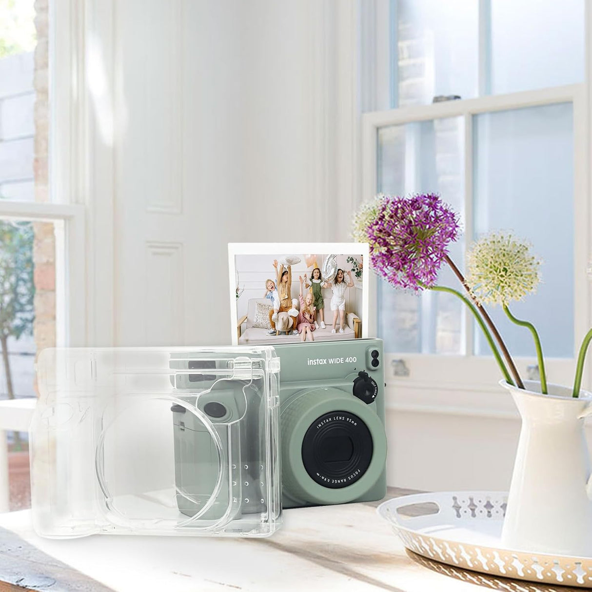 ZIKKON Protective Clear Case for Fujifilm Instax Wide 400 Instant Camera, Clear Cover for Fuji Instax Wide 400 Camera Case, for Instax Wide 400 Case with Shoulder Strap