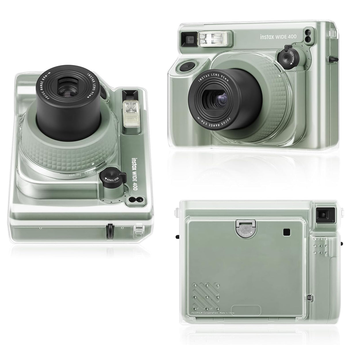 ZIKKON Protective Clear Case for Fujifilm Instax Wide 400 Instant Camera, Clear Cover for Fuji Instax Wide 400 Camera Case, for Instax Wide 400 Case with Shoulder Strap