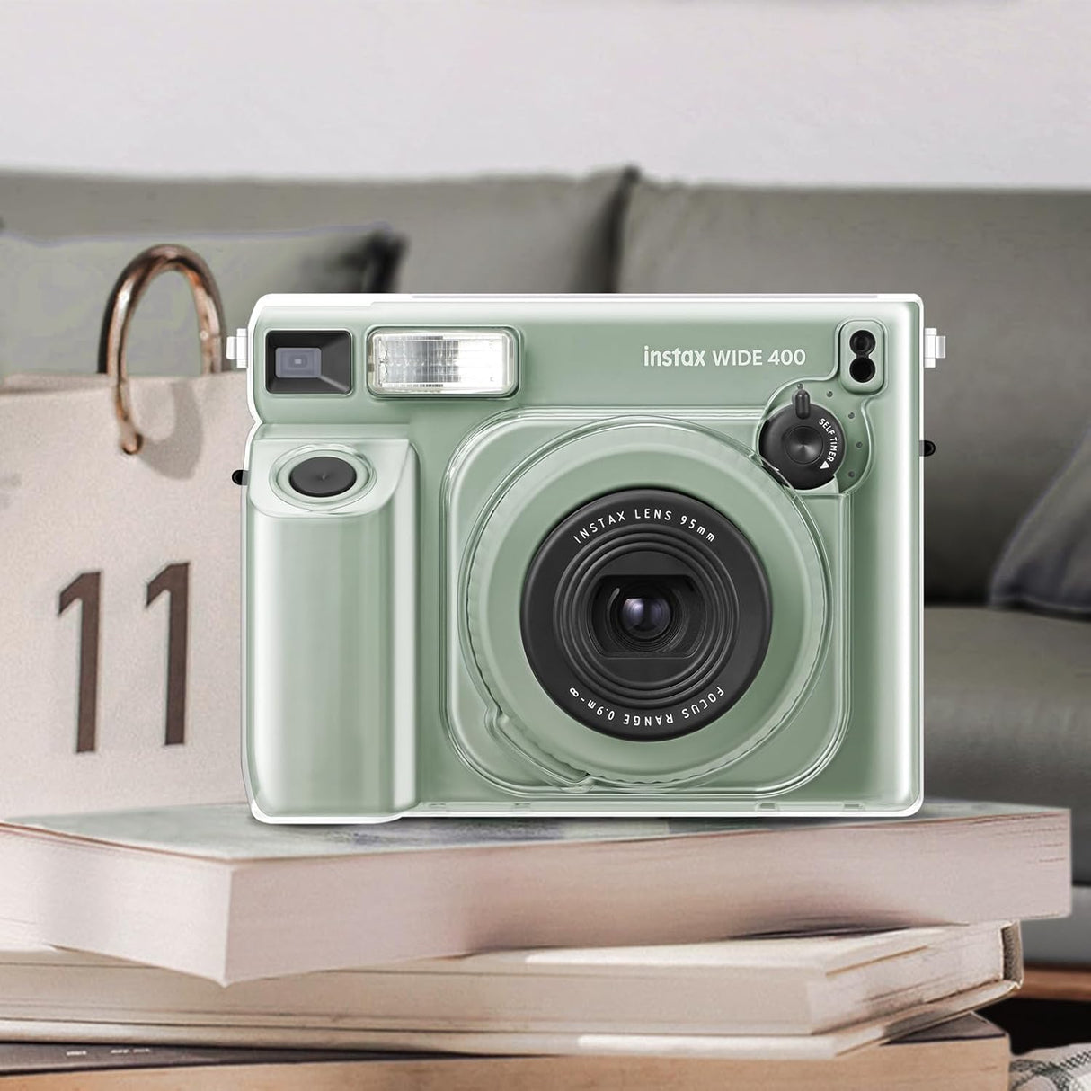 ZIKKON Protective Clear Case for Fujifilm Instax Wide 400 Instant Camera, Clear Cover for Fuji Instax Wide 400 Camera Case, for Instax Wide 400 Case with Shoulder Strap