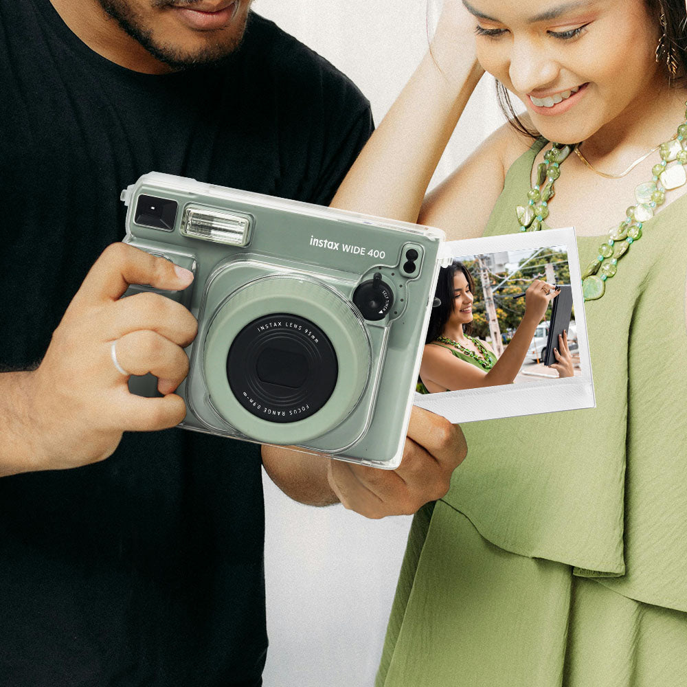 ZIKKON Protective Clear Case for Fujifilm Instax Wide 400 Instant Camera, Clear Cover for Fuji Instax Wide 400 Camera Case, for Instax Wide 400 Case with Shoulder Strap