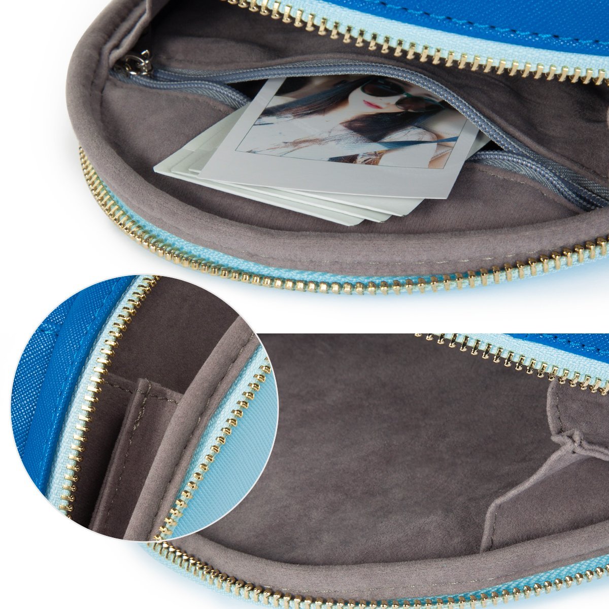 ZIKKON Universal Zipper Camera Carrying Case for All Fujifilm Instax Mini 8 9 11 70 7s 25 50s 90 Instant Camera Models Blue