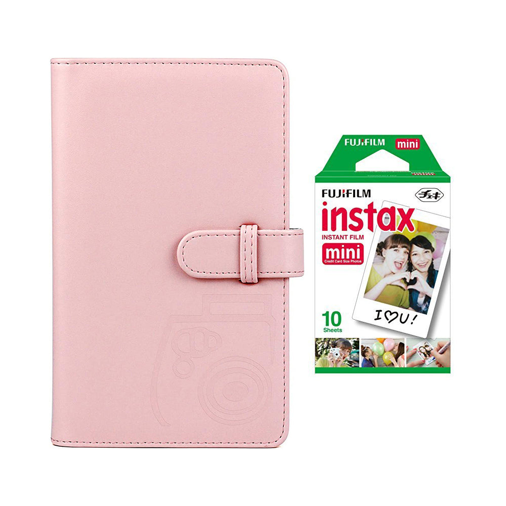 Fujifilm Instax Mini Single Pack 10 Sheets Instant Film with 96-sheet Album for mini film Blush pink