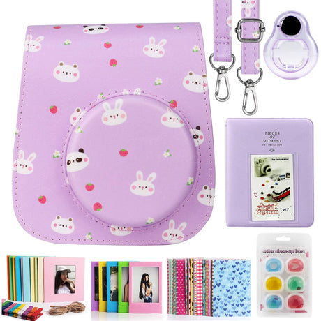 Zikkon Compatible Mini 11 Camera Case Bundle with Album, Filters and Other Accessories for Fujifilm Instax Mini 11 (7 Items) Fruit Animal