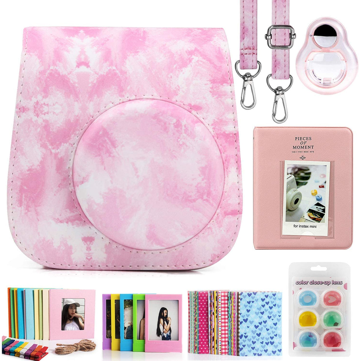 Zikkon Compatible Mini 11 Camera Case Bundle with Album, Filters and Other Accessories for Fujifilm Instax Mini 11 (7 Items) Hand Painted