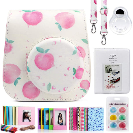 Zikkon Compatible Mini 11 Camera Case Bundle with Album, Filters and Other Accessories for Fujifilm Instax Mini 11 (7 Items) Peach