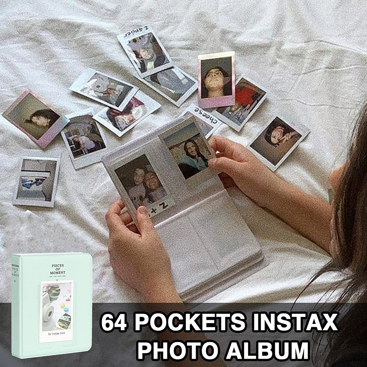 Zikkon Compatible 64 sheet Album for Fujifilm Instax Mini Film (3 inch) (Mint Green)