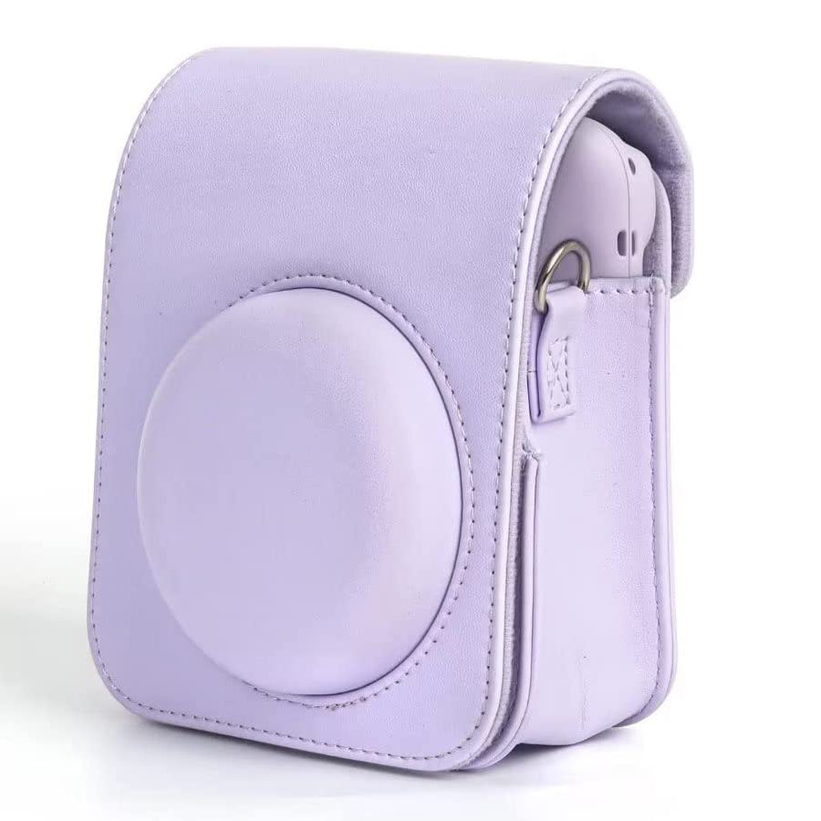 Zikkon Instax Mini 12 Protective Camera Case PU Leather Carrying Bag (Lilac Purple)