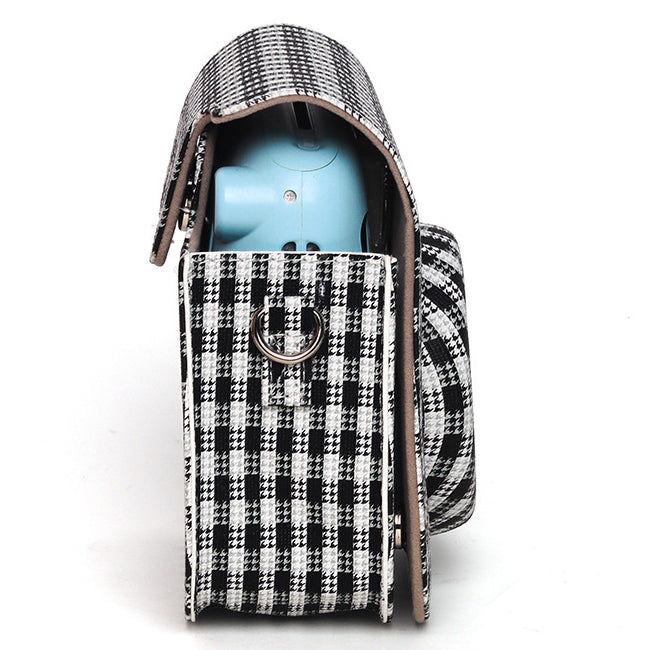 Zenko Instax mini 11 Camera PU Leather Case Bag black and white suqares