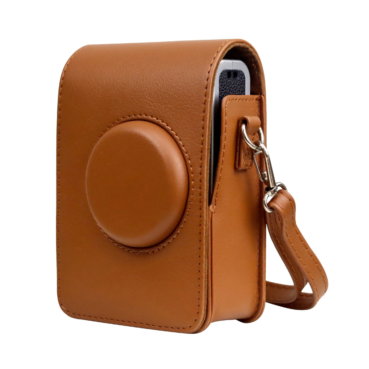 Zenko Instax mini Evo Camera top open PU Leather Case Bag Brown