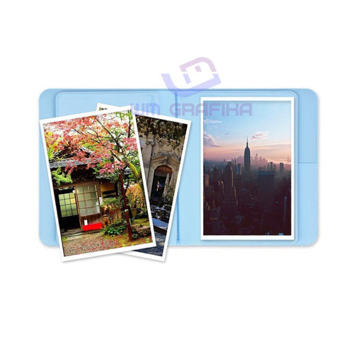 Zikkon Photo Album 32 Pockets 5 Inch Mini Photo Album for Fujifilm Instax Wide film Blue
