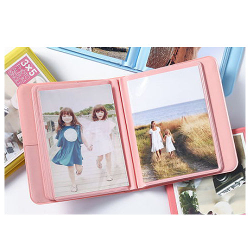 Zikkon Photo Album 32 Pockets 5 Inch Mini Photo Album for Fujifilm Instax Wide film Pink