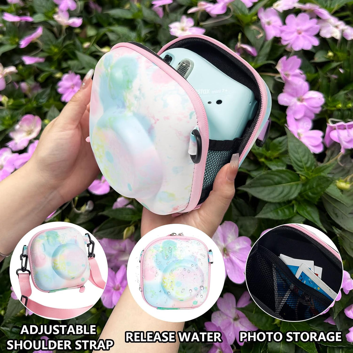 Zikkon EVA Universal Camera Case for Fujifilm Instax Mini 12/11/99/ SE/90/7 (Bubble watercolor)
