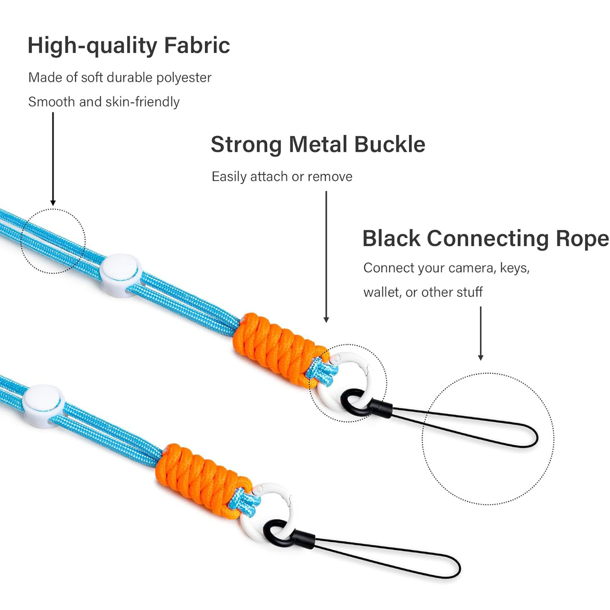 Zikkon All-Purpose Camera Strap round rope (Blue)