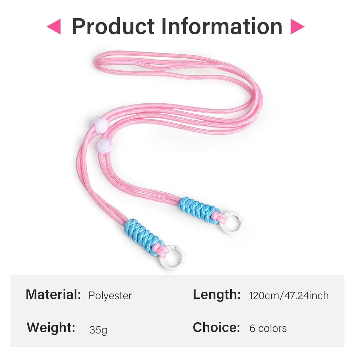 Zikkon All-Purpose Camera Strap round rope (Pink)
