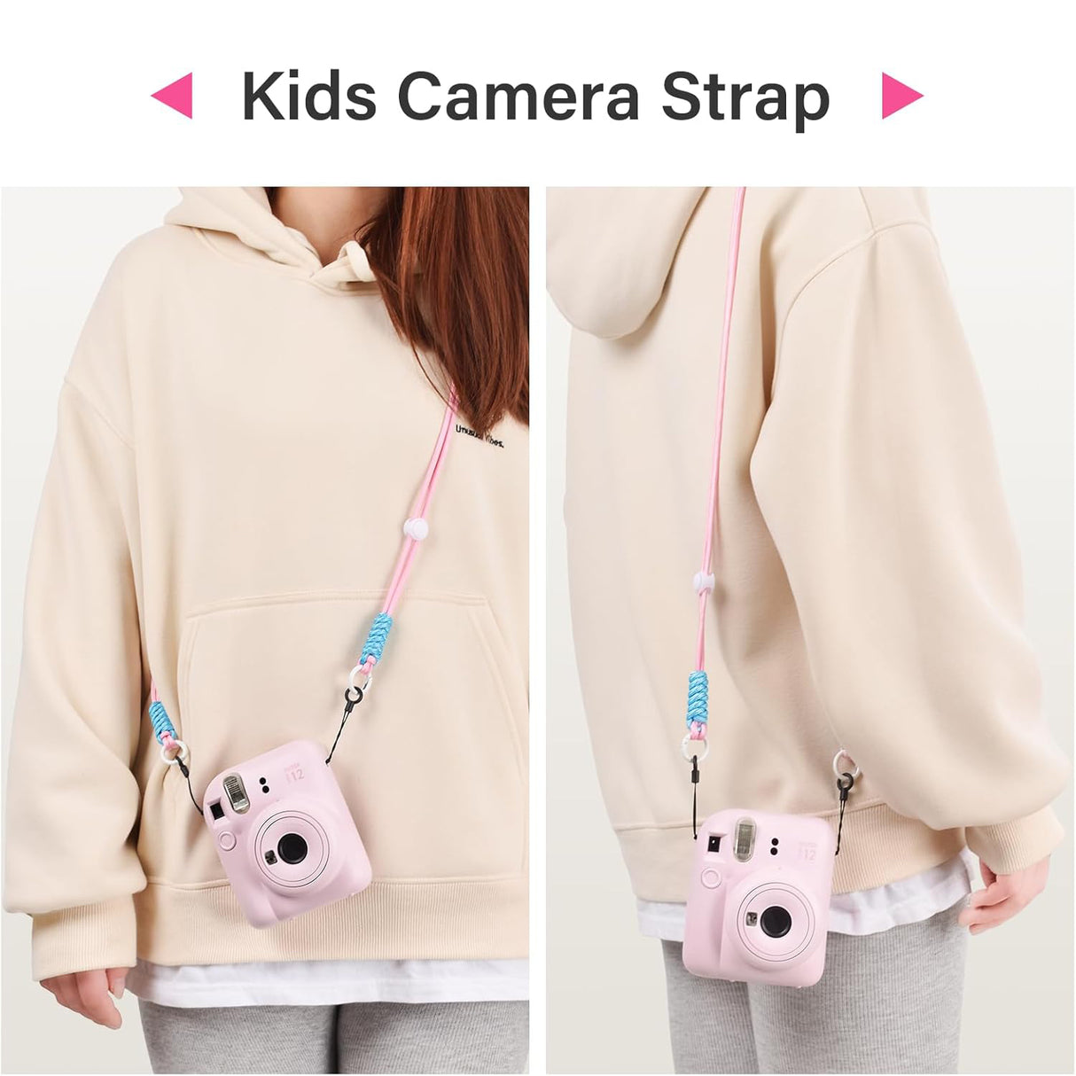 Zikkon All-Purpose Camera Strap round rope (Pink)