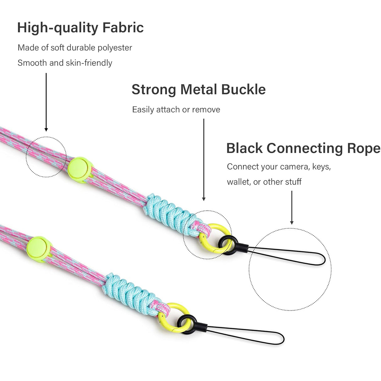 Zikkon All-Purpose Camera Strap round rope (Powder Blue Mix)