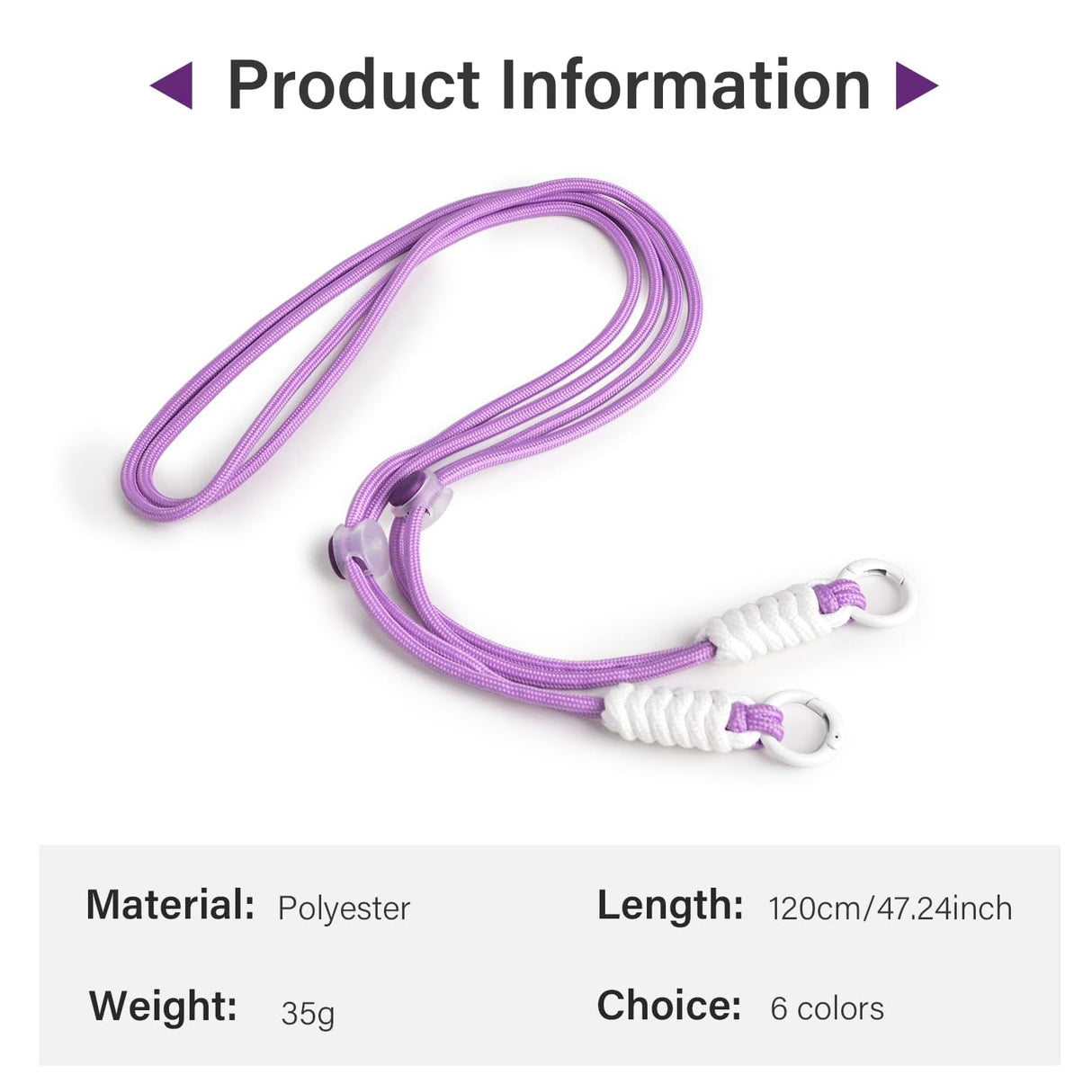 Zikkon All-Purpose Camera Strap round rope (Purple)