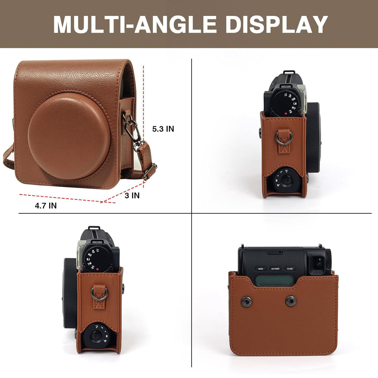 Zikkon Camera Case for Fujifilm Instax Mini 99 Instant Camera (Brown)